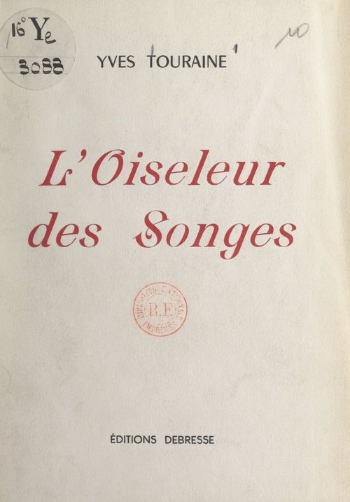 Couverture ebook de L'oiseleur des songes, de Yves Touraine