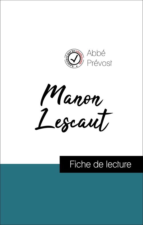 Couverture ebook de Manon Lescaut de l'Abbé Prévost (Fiche de lecture de référence), de Abbé Prévost