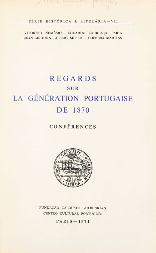 ebook cover of Regards sur la génération portugaise de 1870, by Centro Cultural Portugues
