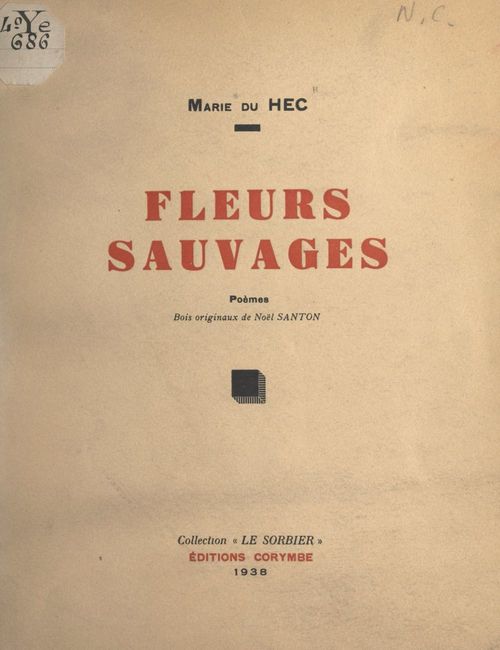 ebook cover of Fleurs sauvages, by Marie Du Hec