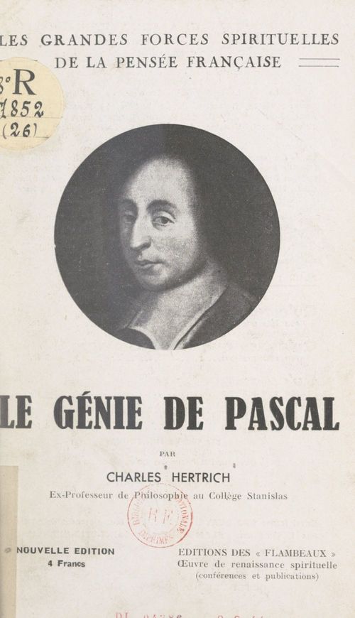 ebook cover of Le génie de Pascal, by Charles Hertrich