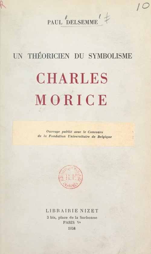Couverture ebook de Un théoricien du symbolisme : Charles Morice, de Paul Delsemme
