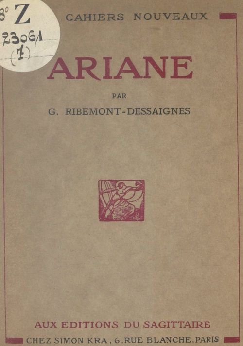 ebook cover of Ariane, by Georges Ribemont-Dessaignes