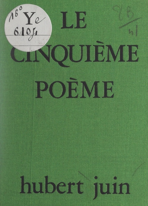 ebook cover of Le cinquième poème, by Hubert Juin