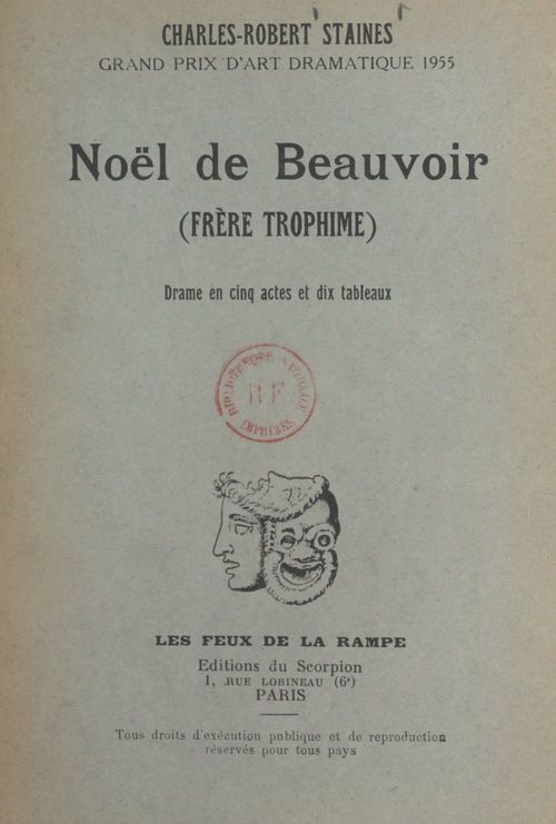 ebook cover of Noël de Beauvoir (Frère Trophime), by Charles-Robert Staines