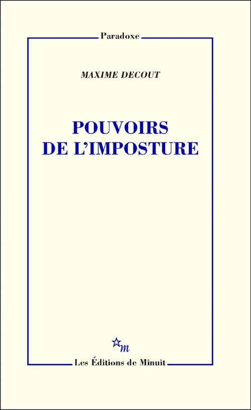 ebook cover of Pouvoirs de l'imposture, by Maxime Decout