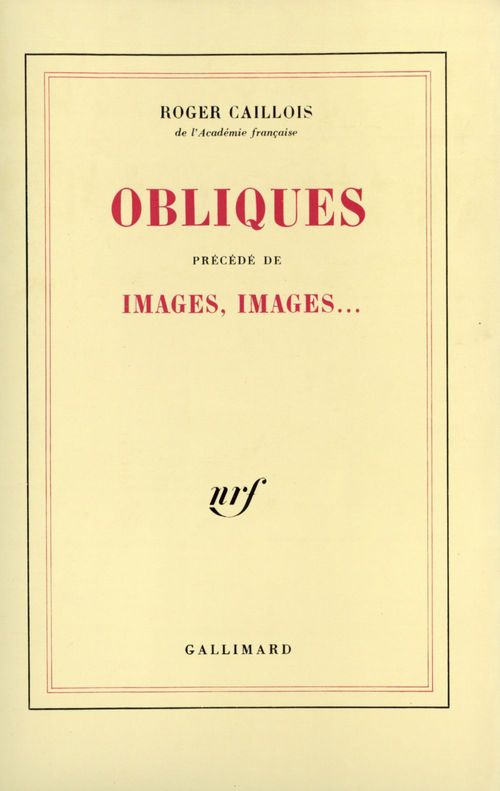ebook cover of Obliques / Images, images..., by Roger Caillois