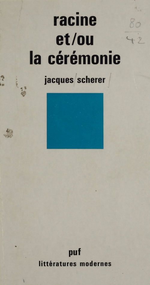 ebook cover of Racine et/ou la Cérémonie, by