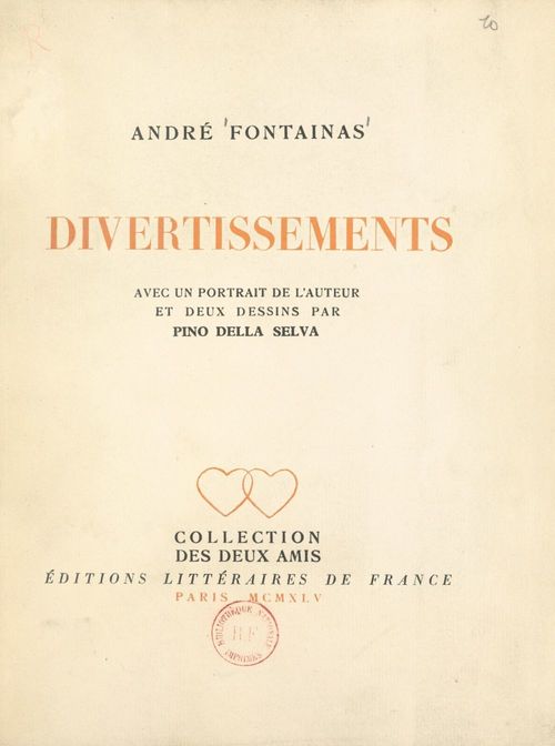 ebook cover of Divertissements : petits poèmes sibyllins, hommage, dizains, sonnets, by Andre Fontainas