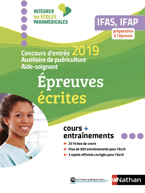 Couverture ebook de Concours d'entrée AS/AP - Ecrit - 2019, de Annie Godrie, Christophe Ragot, Elisabeth Simonin