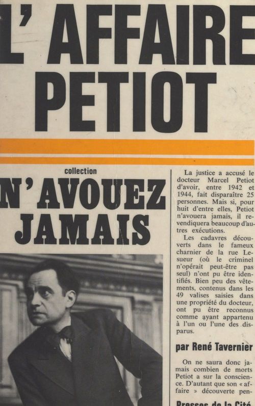 ebook cover of Alors rôdait dans l'ombre le docteur Petiot, by Rene Tavernier