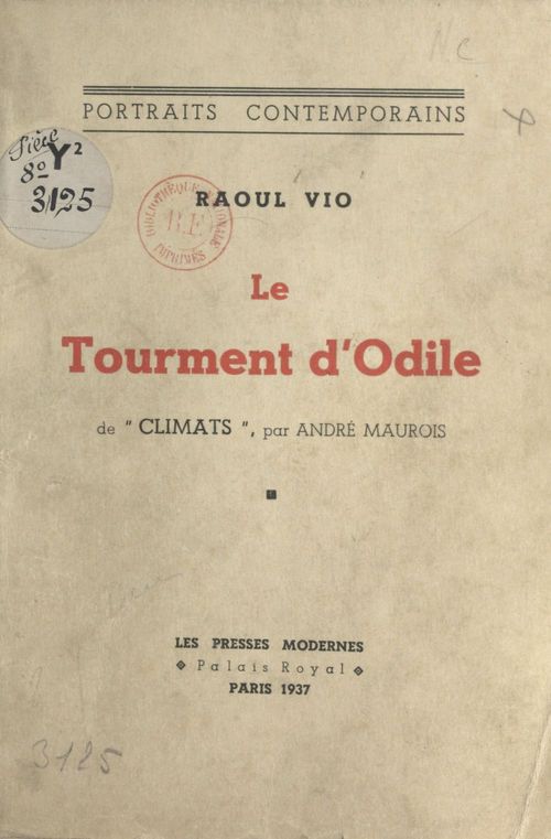Couverture ebook de Le tourment d'Odile, de Raoul Vio
