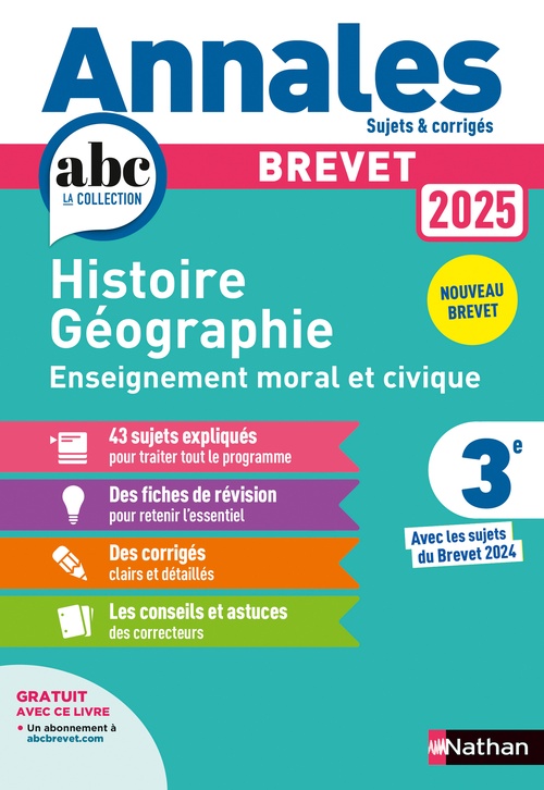 ebook cover of Annales Brevet Histoire Géographie Enseignement Moral et Civique 2025 - Corrigé, by Laure Genet, Pascal Jézéquel, Grégoire Pralon