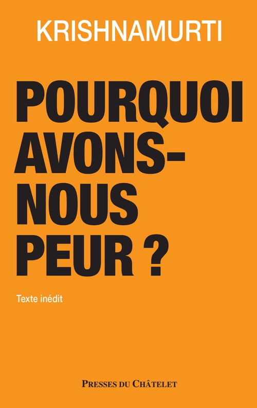 ebook cover of Pourquoi avons-nous peur ?, by Jiddu Krishnamurti