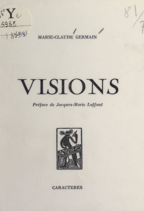 ebook cover of Visions, by Marie-Claude Germain