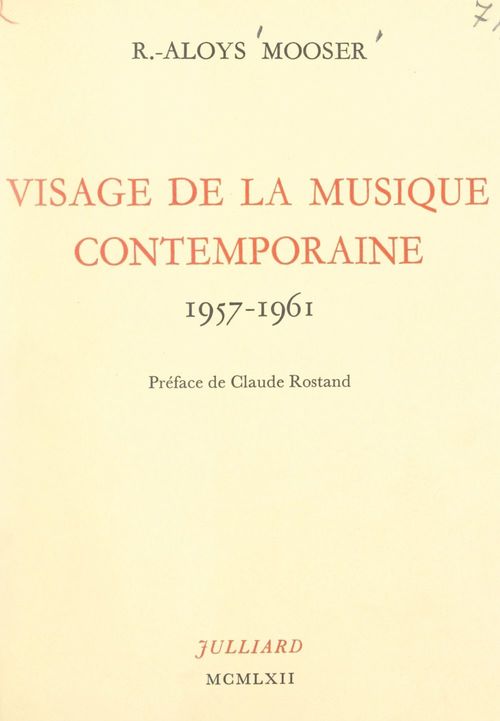 Couverture ebook de Visage de la musique contemporaine, de Robert-Aloys Mooser