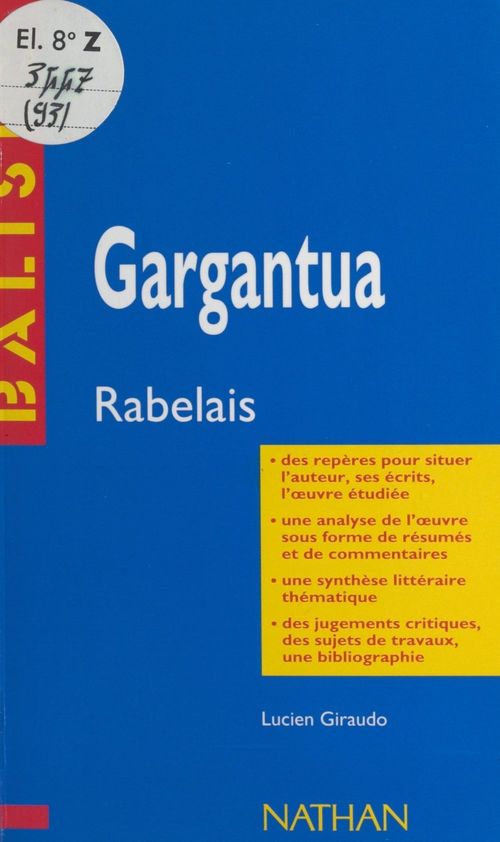 ebook cover of Gargantua, by Lucien Giraudo