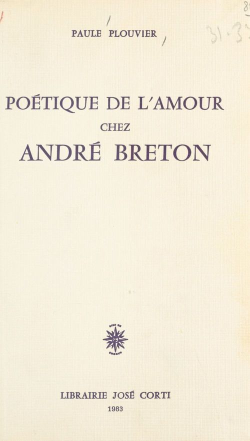 Couverture ebook de Poétique de l'amour chez André Breton, de Paule Plouvier