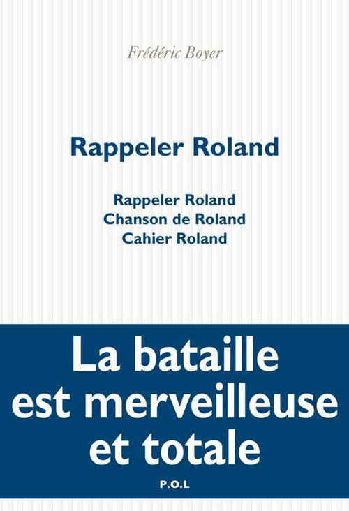 ebook cover of Rappeler Roland, by Frédéric Boyer