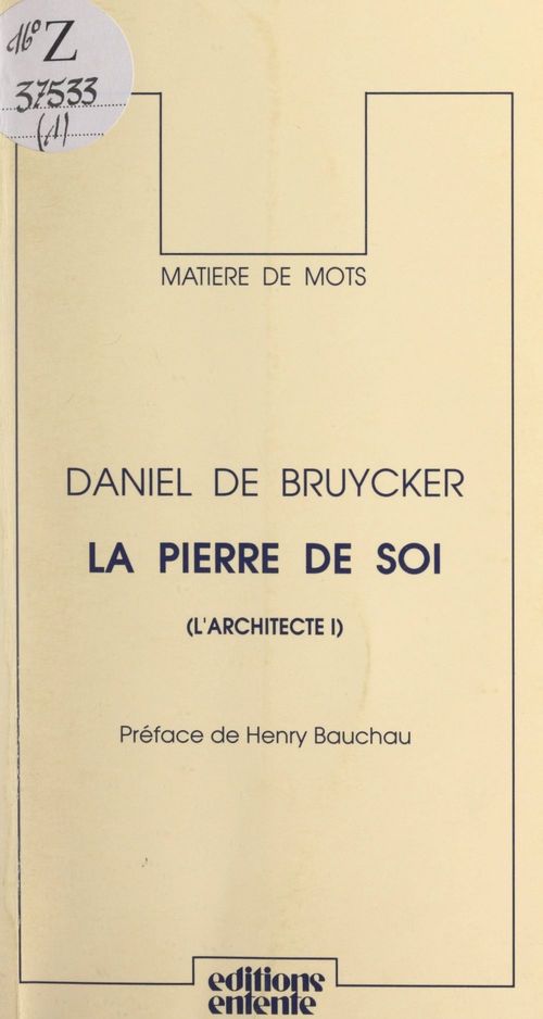 ebook cover of L'architecte (1). La pierre de soi, by Daniel De Bruycker
