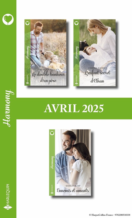 ebook cover of Pack mensuel Harmony - 3 romans (avril 2025), by Teresa Southwick, Shirley Jump, Christy Jeffries