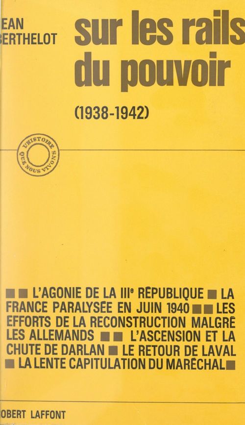 Couverture ebook de Sur les rails du pouvoir, de Jean Berthelot