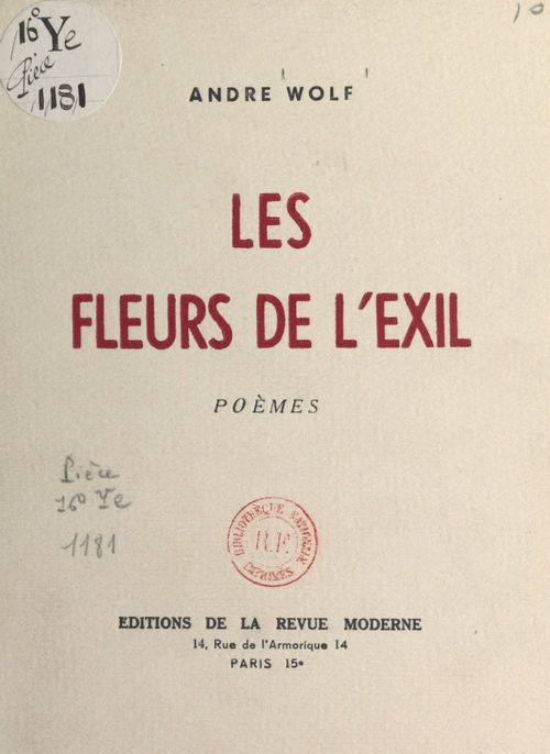 Couverture ebook de Les fleurs de l'exil, de Andre Wolf
