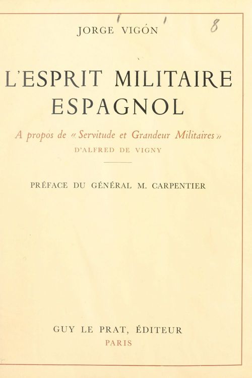 ebook cover of L'esprit militaire espagnol, by Jorge Vigon