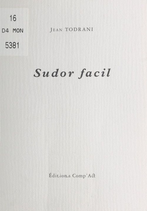 ebook cover of Sudor facil, by Jean Todrani