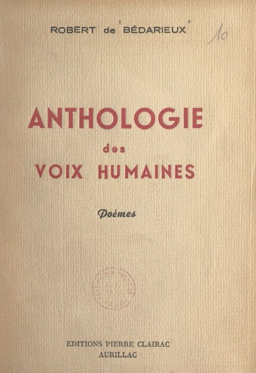 Couverture ebook de Anthologie des voix humaines, de Robert De Bedarieux