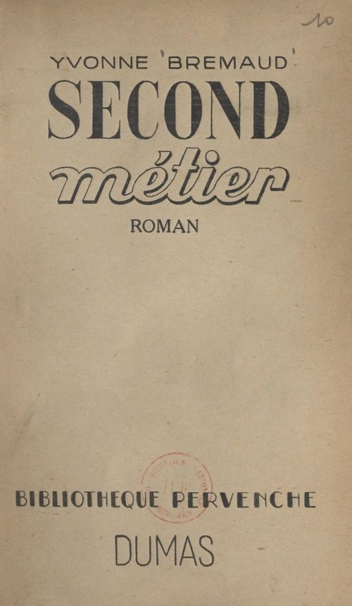 Couverture ebook de Second métier, de Yvonne Bremaud