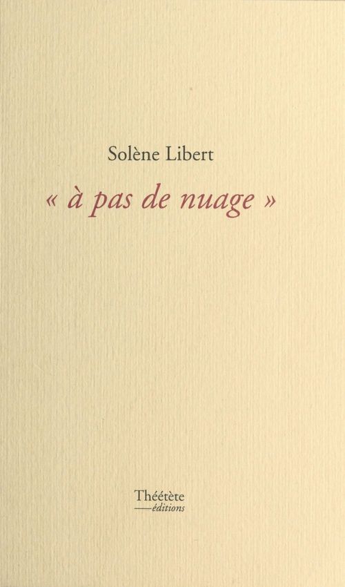 Couverture ebook de À pas de nuage, de