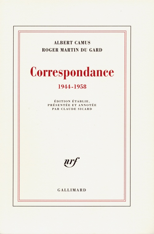 ebook cover of Correspondance (1944-1958), by Albert Camus, Roger Martin du Gard