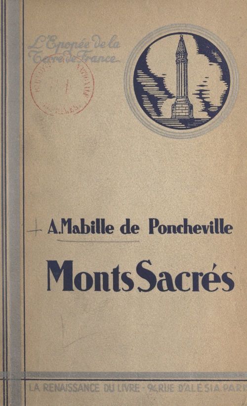 Couverture ebook de Monts sacrés, de Andre Mabille De Poncheville