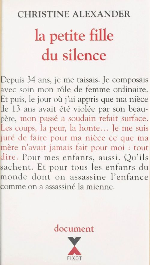 ebook cover of La petite fille du silence, by Christine Alexander, Francoise Langevin-Turner
