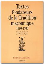 Couverture ebook de Textes fondateurs de la tradition maçonnique, de Patrick Négrier