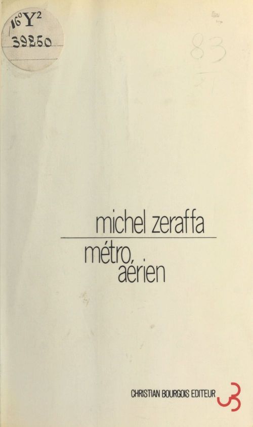Couverture ebook de Métro aérien, de Michel Zeraffa