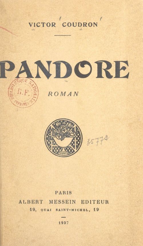 ebook cover of Pandore, by Victor Coudron
