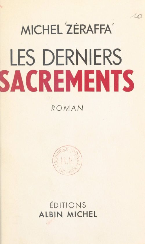 Couverture ebook de Les derniers sacrements, de Michel Zeraffa