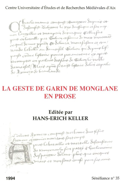ebook cover of La geste de Garin de Monglane en prose, by Hans-Erich Keller