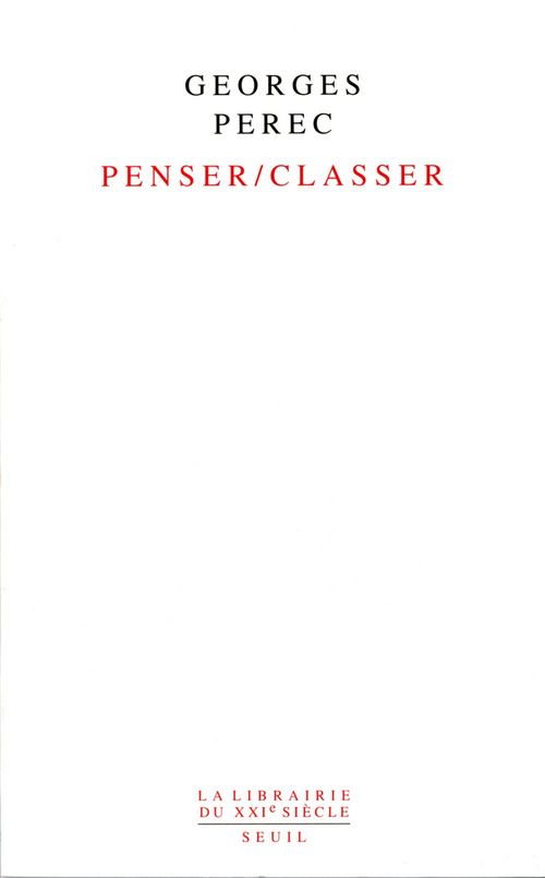 Couverture ebook de Penser-Classer, de Georges Perec