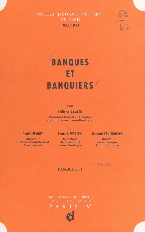 ebook cover of Banques et banquiers, by Bernard Van Troeyen, Daniel Peynot, Philippe Aymard, Renaud Segalen