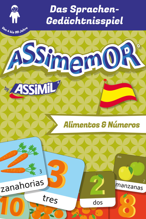 Couverture ebook de Assimemor - Meine ersten Wörter auf Spanisch: Alimentos y Números, de Celadon, Jean-Sebastien Deheeger