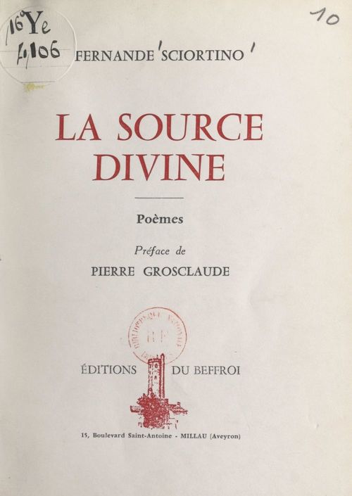 Couverture ebook de La source divine, de Fernande Sciortino