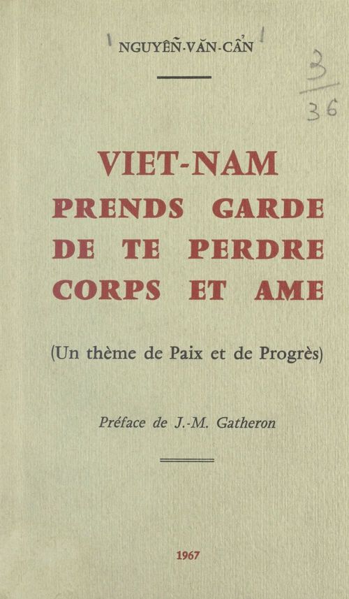 Couverture ebook de Viêt-Nam, prends garde de te perdre corps et âme, de Van-Ca'N Nguyen