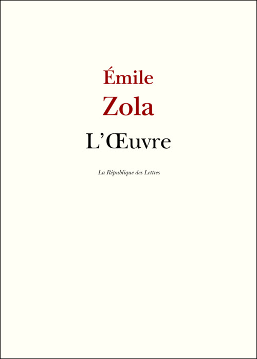 ebook cover of L'OEuvre, by Émile Zola