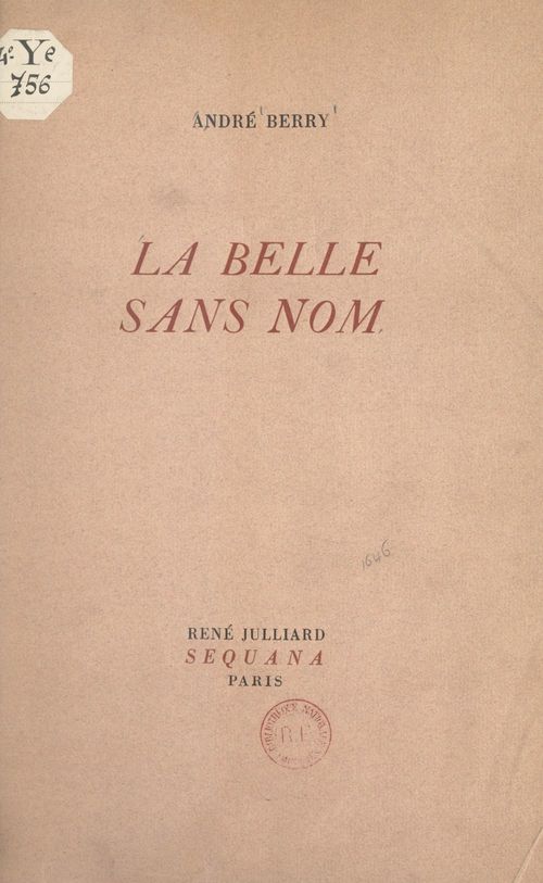 Couverture ebook de La belle sans nom, de Andre Berry