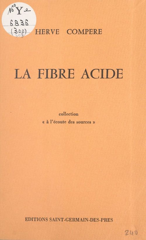 Couverture ebook de La fibre acide, de Herve Compere
