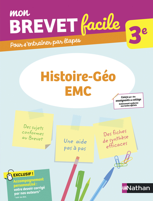 Couverture ebook de Mon Brevet facile - Histoire-Géographie-EMC - 3e, de Pascal Jézéquel