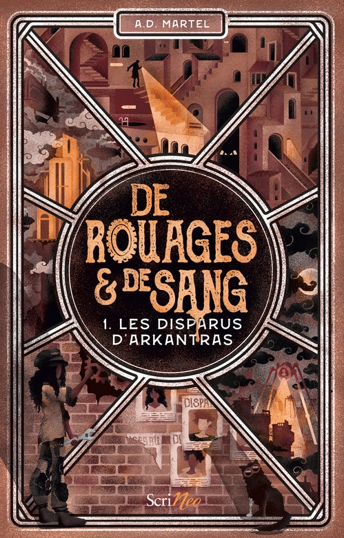 Couverture ebook de De rouages et de sang - Tome 1 Les Disparus d'Arkantras, de A. D. Martel